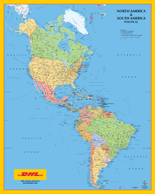 NORTH & SOUTH AMERICA MAP